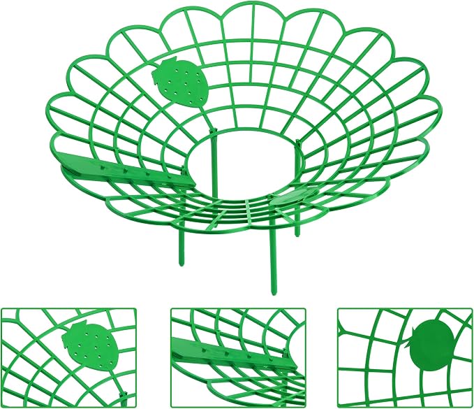 Iceyyyy 10 Pack Strawberry Plant Stand Supports-Strawberry Plant Support Stand Rack with 4 Support Feets-Growing Frame Holder Cage to Keep Berries Clean and Prevent Rot