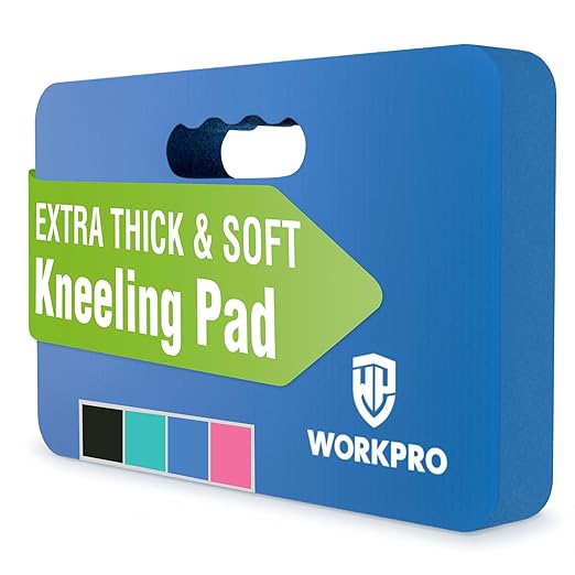WORKPRO Extra Thick NBR Kneeling Pad, 17.5 x 11 x 1.5 in, Blue | Soft NBR Foam Cushioning, Large Foam Kneeler Mat, For Gardening, Bathing Baby, Exercise, Workout Supplies
