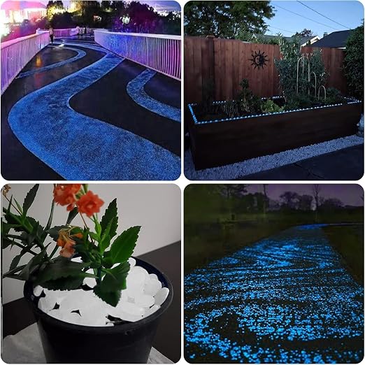 NAMTSO Glow in The Dark Rocks Outdoor, 200 pcs White Solar Rocks for Landscaping, Outdoor Decor Glow in The Dark Stones, Glowing Pebbles for Garden Backyard Patio Lawn Pond Fish Tank Aquarium Decor