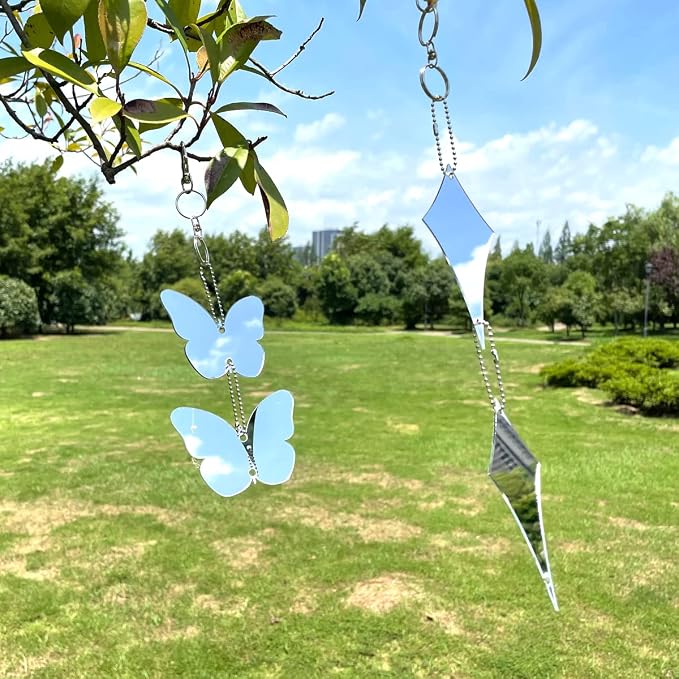 Reflective Diamond-Shaped Mirror Discs for Home and Garden Decoration