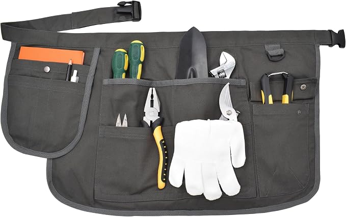 Nanxson Tool Apron Half Canvas Apron With Muti-Pockets for Home Garden Painting Crafting Woodworking CFG003