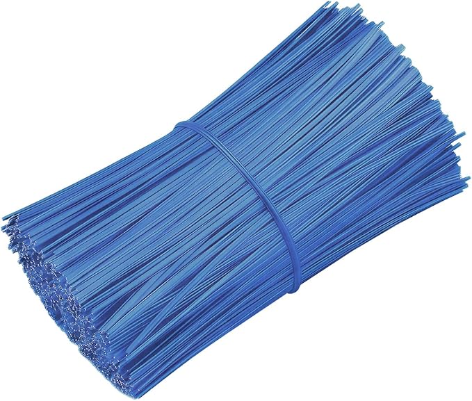 200 PCS Twist Ties for Plants, 7.8 Inch Garden Twist Ties Reusable Blue Cable Tie with Rugged Metal Innercores for Bread Cake Pop Candy Bags Cable Organization Christmas Tree Gardening Decor