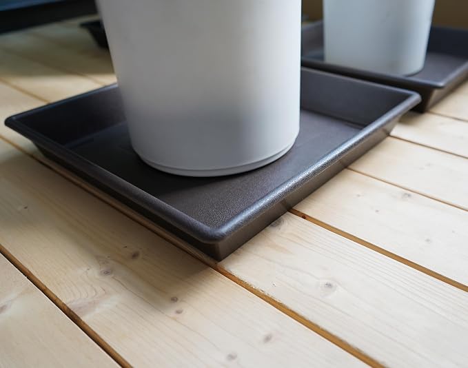 NIMYAU Square Plant Saucer 18 Inch 2 Pack, Large Plant Trays for Pots Heavy Duty Plastic Plant Saucers for Indoors Outdoors, Flower Pot Plant Drip Trays No Holes Plant Lover Gardening Gifts