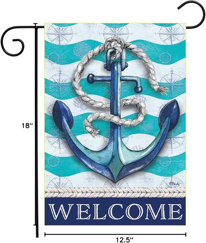 Briarwood Lane Welcome Anchor Garden Flag