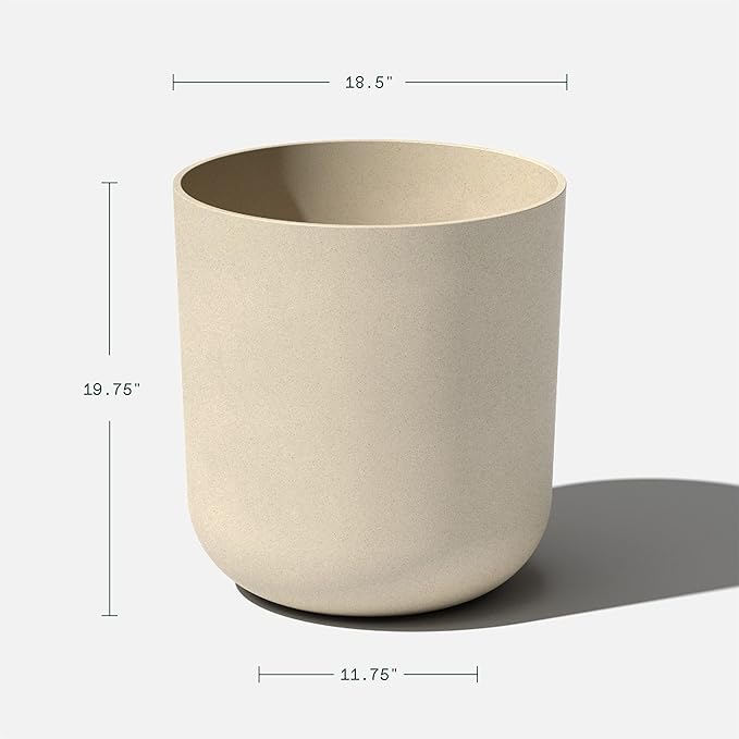 Veradek Mason Series Lima Planter - Round Planter for Indoor or Outdoor Porch/Garden | Made from Plastic-Stone Composite with Drainage Holes | Modern Décor for Succulents, Flowers, Small Plants