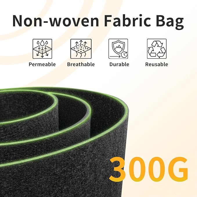 Hoikwo Black Grow Bags 8-Pack, 2 Sets Each of 3 5 7 10 Gallon Fabric Pots with Handles, Duty Cloth Pots for Plants
