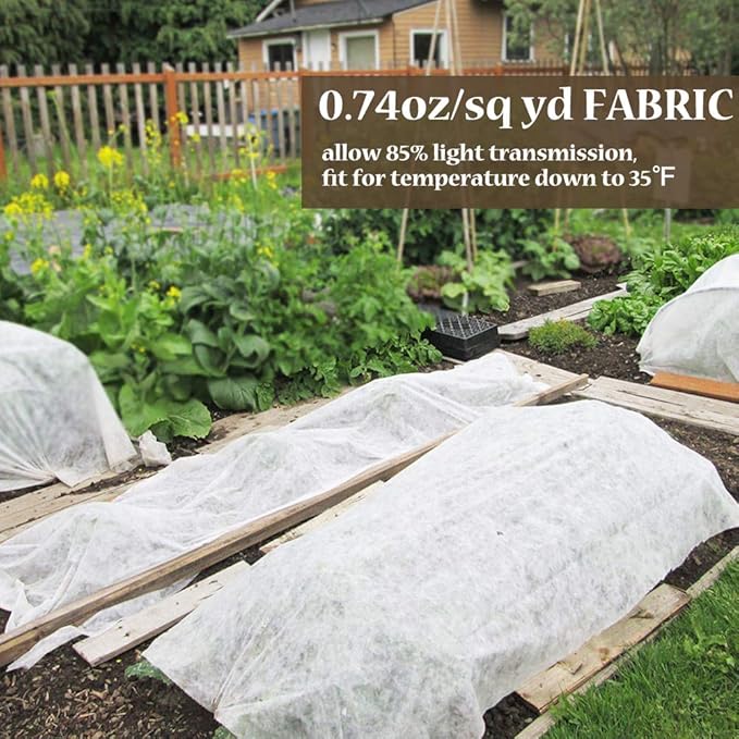 Plant Covers Freeze Protection 10 ft x 30 ft Floating Row Cover 1.5oz/yd² Garden Fabric Plant Cover for Winter Frost/Sun Pest Protection (10FT X 30FT)