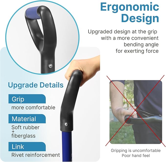 10-Tine Pitch Fork for Gardening, Heavy Duty Manure & Mulch Fork with Fiberglass Handle, Wide Bedding Hay Fork for Compost, Farm, 45 Inch
