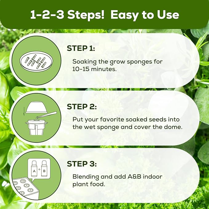 12 Pods Herbs Green Seed Pod Kit for AeroGarden, Ahopegarden Hydroponics Growing System, 1000+ Seeds of Basil, Parsley, Thyme, Mint, Cilantro, Dill, Oregano