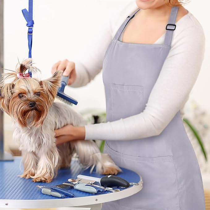 Noverlife Hair Stylist Apron with 4 Pockets, Hair Resistant 34 Inch Long Hairdresser Aprons w/Adjustable Strap for Salon