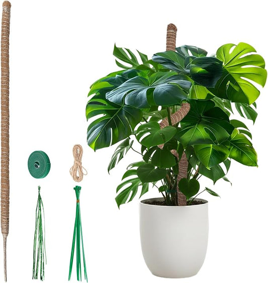 Mcbazel 47 Inch Moss Pole for Plants Monstera, Monstera Plant Support Stick, Bold Version Bendable Moss Poles Plant Support Stick for Large Climbing Plants, Stick Support Stake Kit for Potted Plants