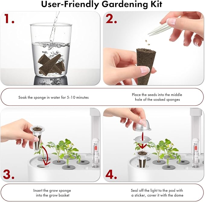 LYKOCLEAN 16-pod Fruits Seeds Pod Kit for, iDOO, Ahopegarden Hydroponics Growing System, 350+ Seeds (Include Red Strawberry, Tomato, Green Pepper, Eggplant, Peas, Cucumber, Okra, Pumpkin)