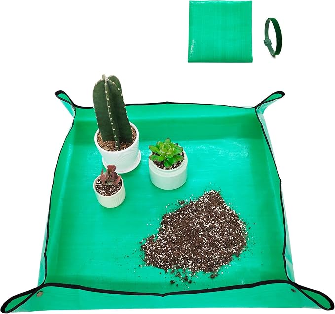 FANTIAN Repotting Mat for Indoor Plants, 26.8" X 26.8" Waterproof Succulent Potting Mat, Foldable Reusable Soil Change Mat Gardening Planting Mat - Gifts for Plant Lovers
