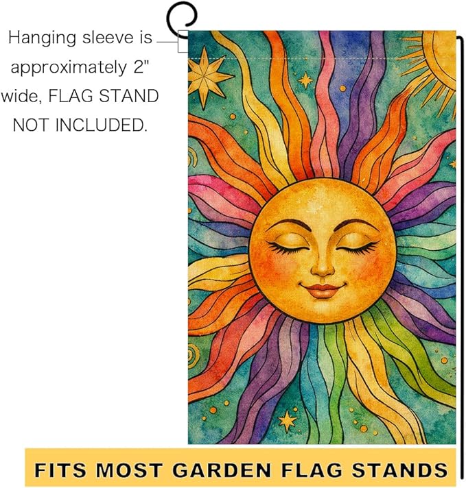 BLKWHT Summer Sunshine Garden Flag 12x18 Vertical Double Sided Welcome Spring Farmhouse Holiday Outside Decorations Burlap Yard Flag BW886