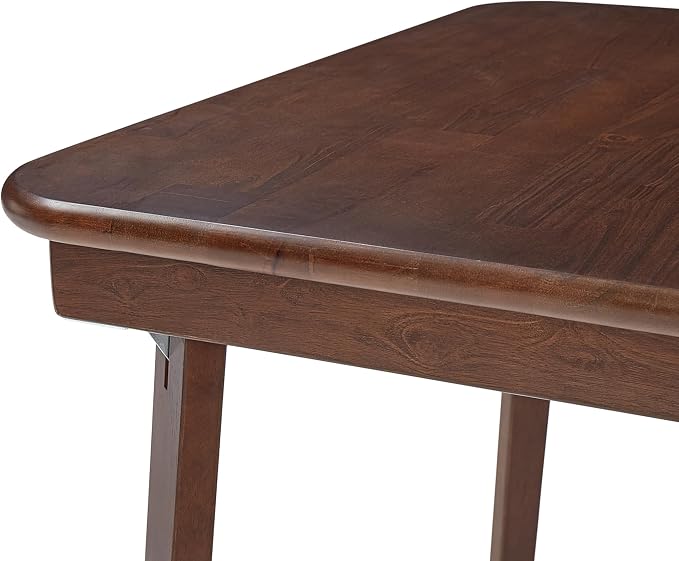 Stakmore Classic Straight Edge Square Folding Card Table 32x32 - No Assembly Wooden Foldable Card Table, Bridge, Board Game, Steel Mechanism, Folding Legs, Space-Saving, Walnut Frame