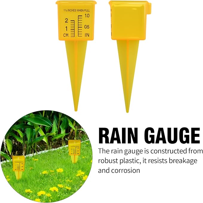 SYOWADA 15 PCS 1.5-Inch Rain Gauges, Transparent Yellow Water Measurement Tools, Suitable for Outdoor Moisture Monitoring in Gardens and Lawns