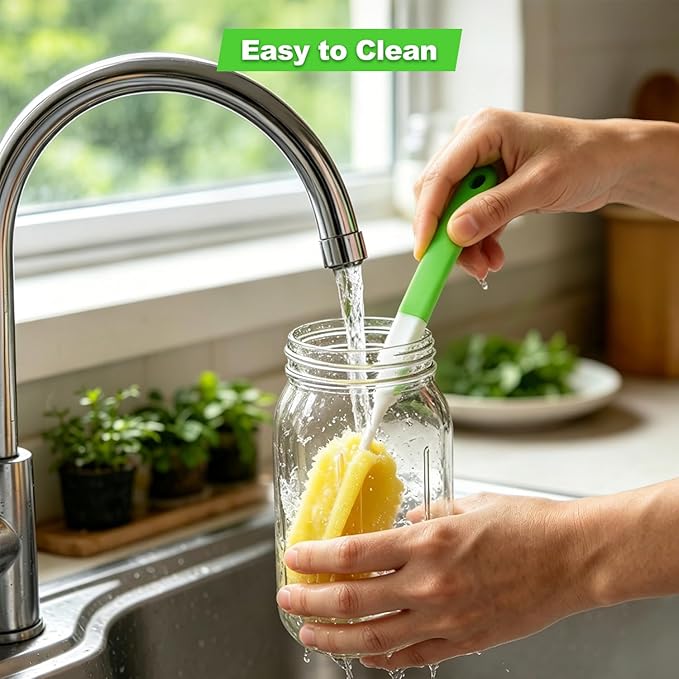 Sprouting Jar Kit 4 PCS 1000ml(35oz) Wide Mouth Mason Jars with 304 Stainless Steel Sprout Lids Drain Tray Stainless Steel Stand Cleaning Brush Sprouts Growing Kit for Bean, Broccoli, Alfalfa