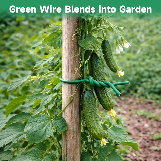 KINGLAKE Green Garden Wire with Pliers - 66 Feet 2.5mm Garden Ties Soft Plant Twist Ties Plant Wire for Climbing Plants Tomatoes Support Vines Vegetables Flowers Indoor & Outdoor Gardening Training