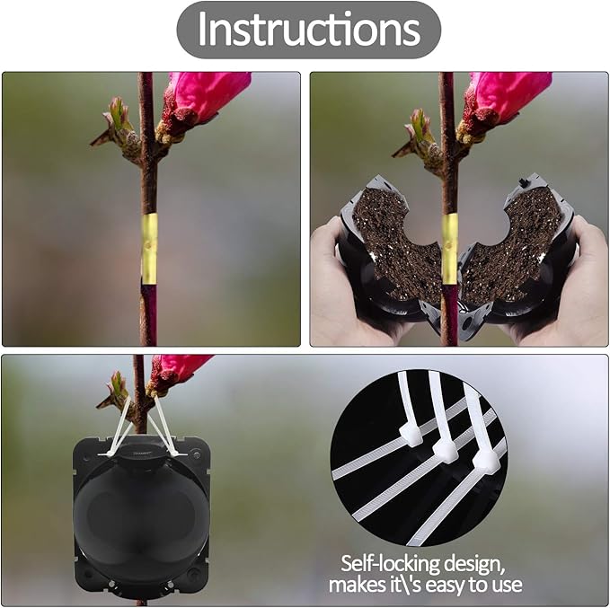 24 PCS Plant Root Growing Boxes Grafting Device, Reusable Plant Rooting Device Ball, High Pressure Propagation Ball Rooter Boxes for Garden (Medium)