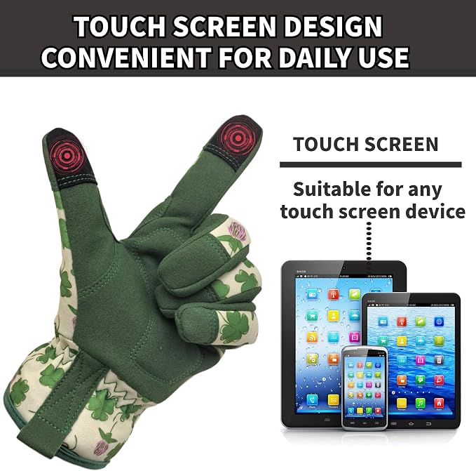 Gardening Gloves,Women Yard Work Garden Glove,Gifts | Thorn Proof,Puncture Resistant,Touchscreen,Gift,Leather,Spandex