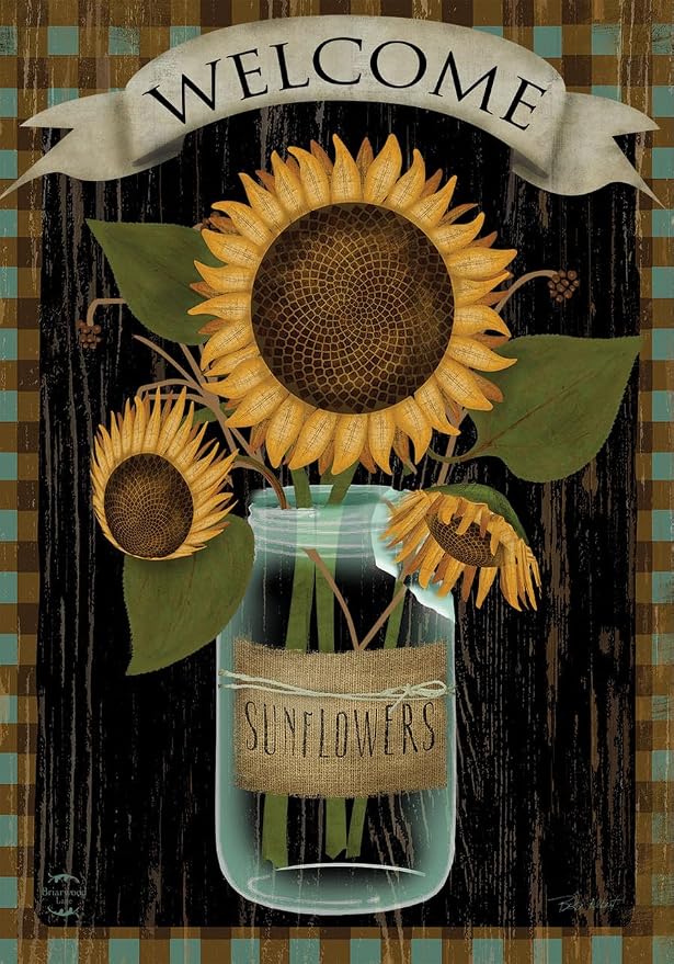 Sunflower Jar Spring Garden Flag 18" x 12.5" Briarwood Lane