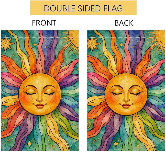 BLKWHT Summer Sunshine Garden Flag 12x18 Vertical Double Sided Welcome Spring Farmhouse Holiday Outside Decorations Burlap Yard Flag BW886