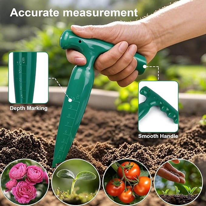 Seed Spreader 12PCS Sowing Seeds Dispenser Set Mini Seed Dispenser for Small Seeds Handheld Seed Planter Tool Seed Dibber Multifunctional Seed Spacer Gardening Tools