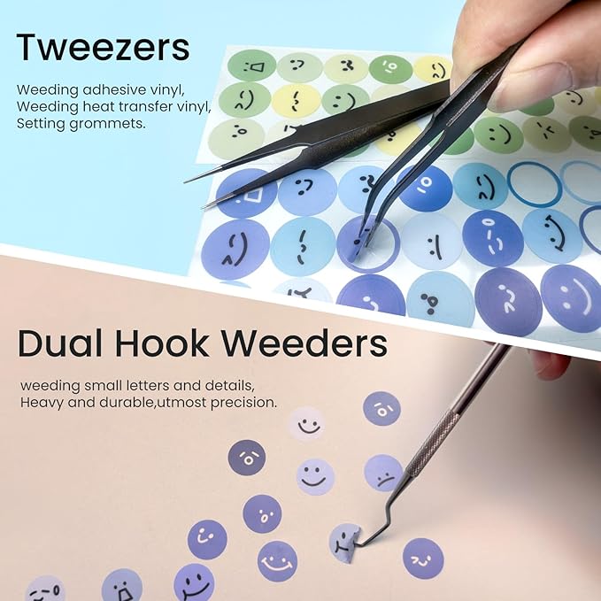 SHARKOOO 35 PCS Weeding Tools for Vinyl, Precision Craft Tools Set for Weeding Vinyl, Scrapbook Supplies Includes All Basics for Weeding, Scrapbooking, DIY Art