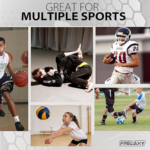 Frelaxy Wrestling Knee Pads, 3D Protective Compression Leg Sleeves, Padded Knee Sleeve for Wrestling, Basketball, Volleyball, Baseball, Knee Protective Gear for Youth, Women & Men (1 Pair)