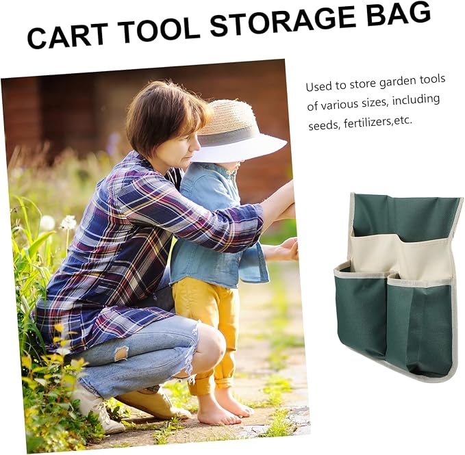 Garden Kneeler Tool Bag Large 600D Durable Organizer with Multiple Pockets Lightweight Foldable Pouch for Easy Storage of Gardening Tools 12.59X12.20X0.11In