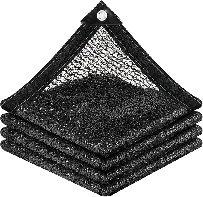 vensovo 30% Sunblock Shade Cloth Net Black Resistant - 12x30 Ft Garden Shade Mesh for Plant Cover, Greenhouse, Chicken Coop, Kennels, Tomatoes Plants