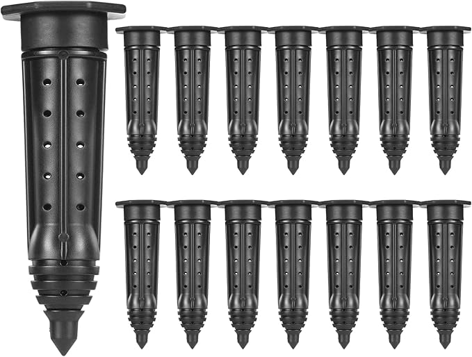 Briwooody 15 Pack Garden Watering Stake Large UV-Protected ABS Plastic Deep Root Irrigation Spike for Trees, Shrubs, Bushes, Shrubs, Flowers, Fruits, Vegetables, Potted Plants (8 Inch)