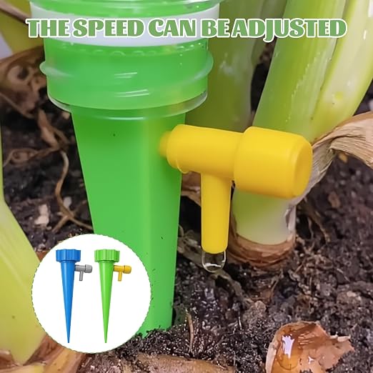 30 Pack Automatic Plant Watering Devices with Blue and Green Colors, Plant Watering Spikes, Self Watering Spikes for Vacation Plant Maintenance and Daily Hydration Control