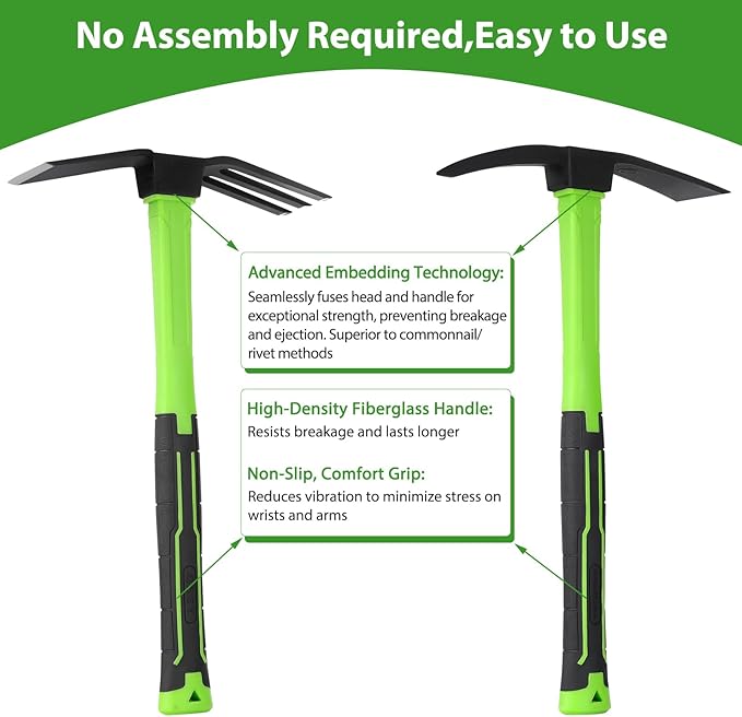 2pcs Garden Hoe Comfortable Handle Gardening Tools 2 in 1 Garden Tool Hoe for Outdoor Weeding Work
