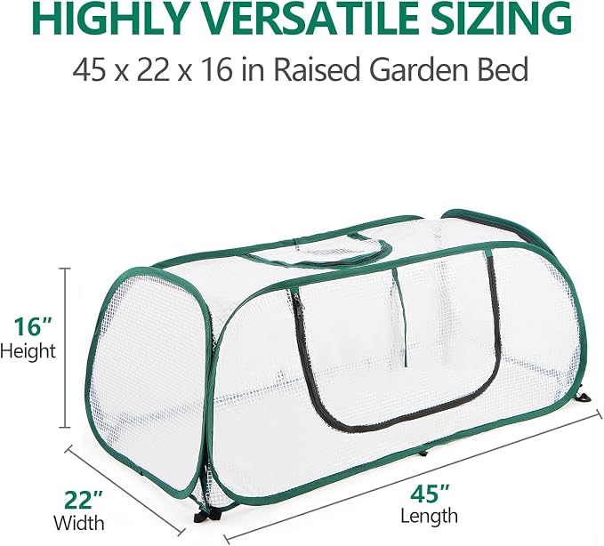 Garden Bed Cover, 45"x22"x16"(H), Plastic Hot House, Garden Row Accelerator, Greenhouse, Freeze Protection Humidity Domes for Gardening Germination and Seedling Propagation