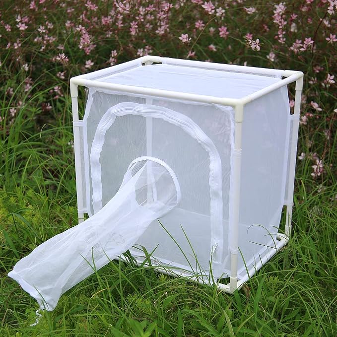 RESTCLOUD Monarch Butterfly Habitat Cage, Outdoor Insect Mesh Cage Terrarium 16" x 12" x 16"