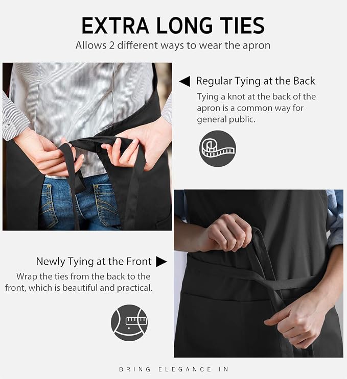 Syntus Apron for Men Women, Adjustable Cooking Kitchen Chef Aprons with 2 Pockets