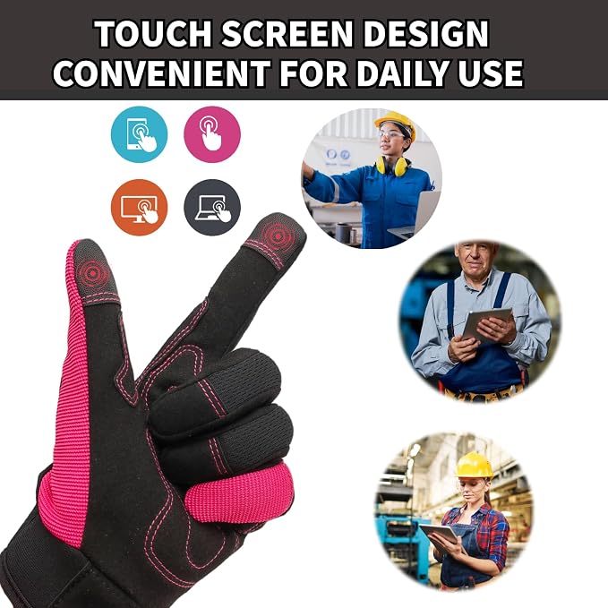 Gardening Gloves,Women Yard Work Garden Glove,Gifts | Thorn Proof,Puncture Resistant,Touchscreen,Gift,Leather,Spandex
