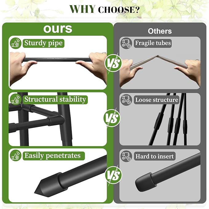 Alisisfores 6 FT Obelisk Trellis for Climbing Plants,Garden Trellis with Extra Thickened Plastic-Coated Metal Pipes, Outdoor & Indoor Garden Support for Potted Plants, Black
