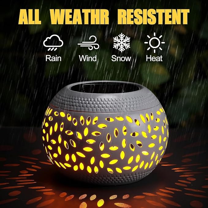 2 Pack Solar Table Lanterns Outdoor Waterproof LED Lights White, Solar Powered Decorative Lantern for Indoor Desk Bedroom Patio Garden Pathway Yard