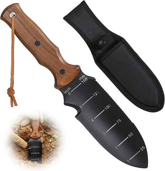 Hori Hori Garden Knife, Garden Tools Trowel with EDC Sheath, Gardening Tools for Weeding Digging Planting with 7" Stainless Steel Blade,Dual-Scale Measurement,Hanging Hole, Gifts for Women Mom Men Dad