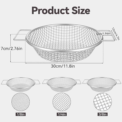 3 Pcs Soil Sifter for Gardening with Handle, 3mm + 6mm + 10mm Mesh Compost Sifters Dirt Sifters, Heavy Duty Rock Sifter for 5 Gallon Bucket, for Compost, Dirt, Rocks, Gravel & Garden