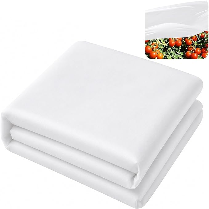 DECOHS 50 x 10 Ft Plant Sun Protection Cloth, Garden Plant Shade Cloth, Non-Woven White Light Refraction Sunshade Fabric for Protecting Plants Vegetable Rows from Direct Sunlight