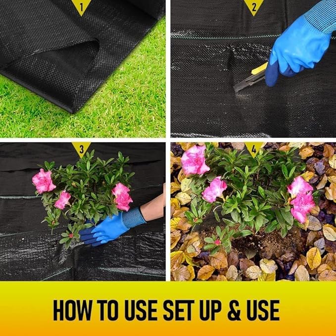 LAVEVE 5FT x 300FT Weed Barrier Landscape Fabric, 3.2oz Premium Heavy Duty Garden Cloth, Ground Cover for Gardening, Farming