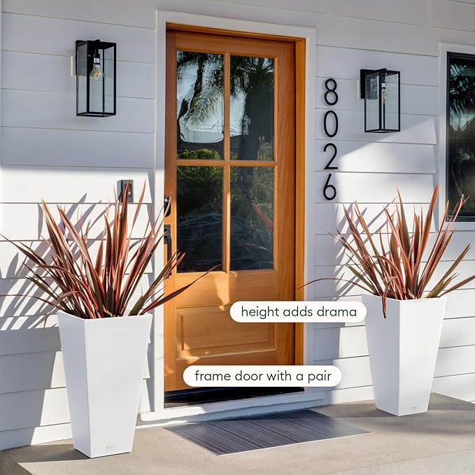 Veradek V-Resin Indoor/Outdoor Taper Planter (24 inch, White)