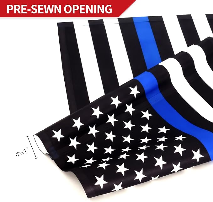 ANLEY Double Sided Premium Garden Flag, Thin Blue Line US National Honoring Police Officers Garden Flags for Home Decor - Weather Resistant & Double Stitched Yard Flags - 18 x 12.5 Inch