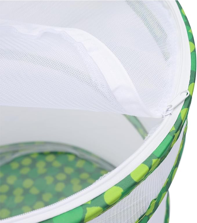 Insect Lore Butterfly Garden Habitat Foldable Washable and Reusable Butterfly Cage 11.8" x 13.8"Tall(Green-B, Medium)