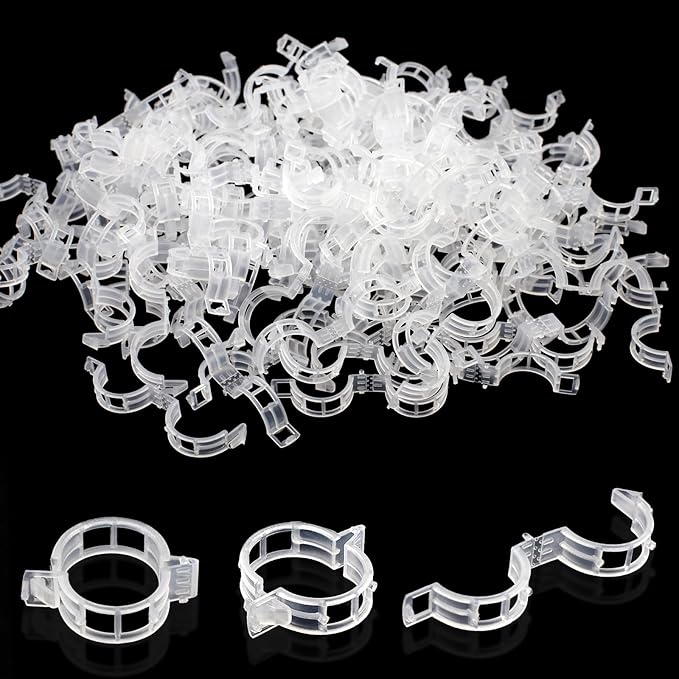400 Pcs Plastic Trellis Plant Support Clips for Support, Grape and Tomato Vine, Vegetables Plants, Garden Clips to Grow Upright Makes Plants Healthier