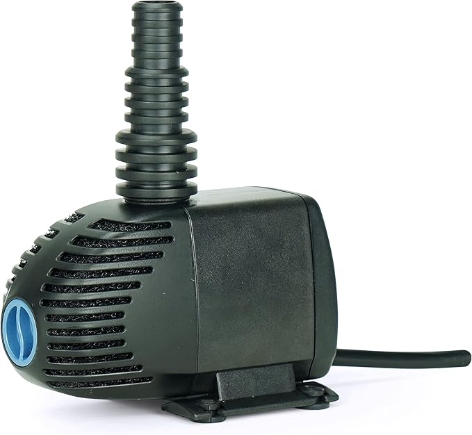 Aquascape Ultra 400 GPH Submersible Pond & Water Garden Pump 91005 | for Fountains, External Filters, Small Ponds, Fish-Safe Design, Pre-Filter Cage, Multi-Hose Fitting, 91005