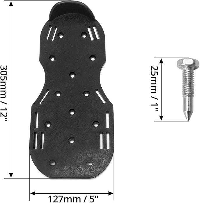 QWORK Gunite Spiked Shoes With 3/4” Short Spikes Perfect For Epoxy Floor, Overlays, Cover Installation, Green Color (Pair)